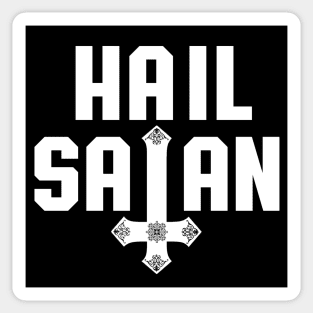 Hail Satan | White on Black | Satanic Sticker